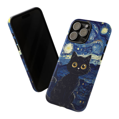 Cat under the stars, cute phone cases, Extra durable, Tough Cases, Pick your size