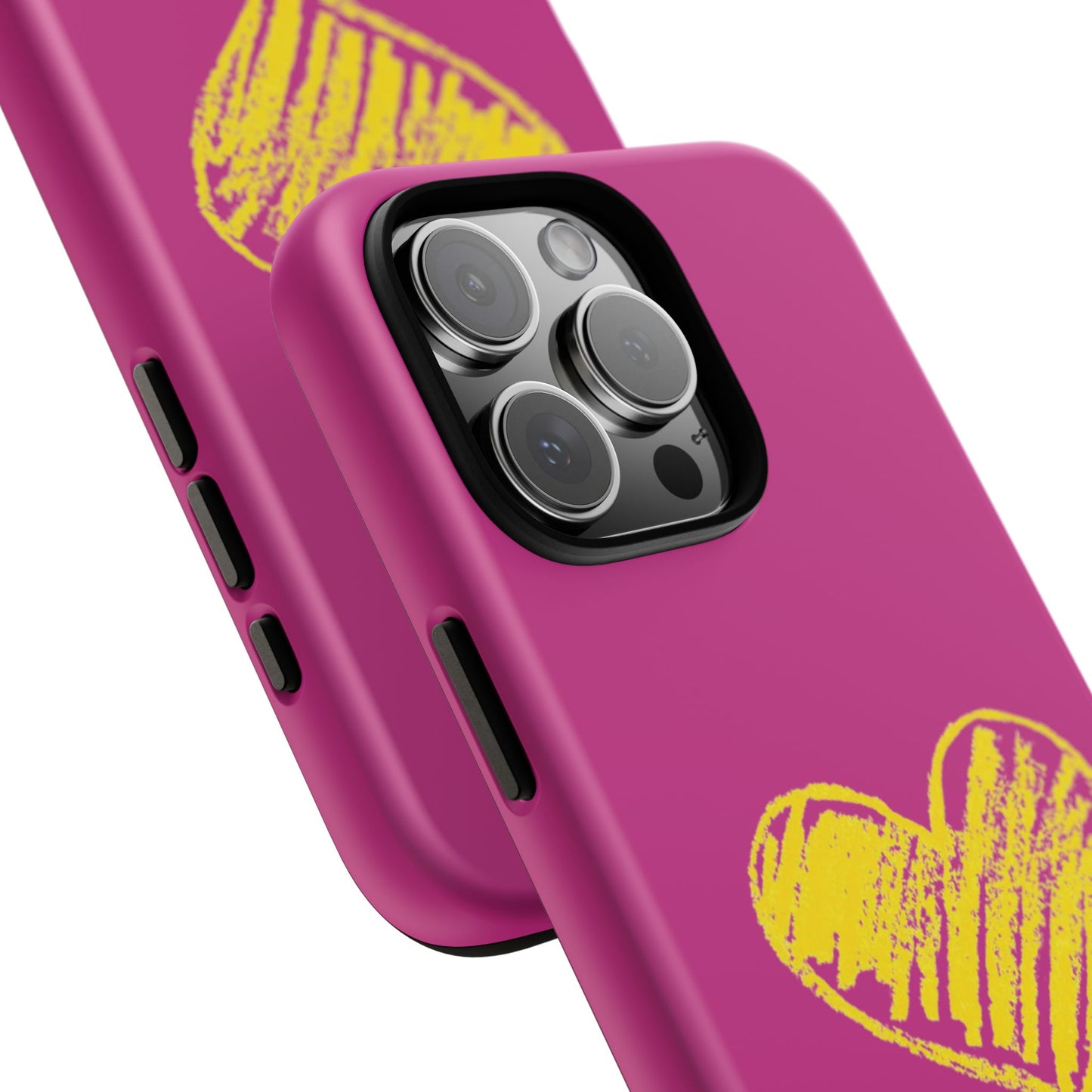 Yellow Heart, Pink Phone Case