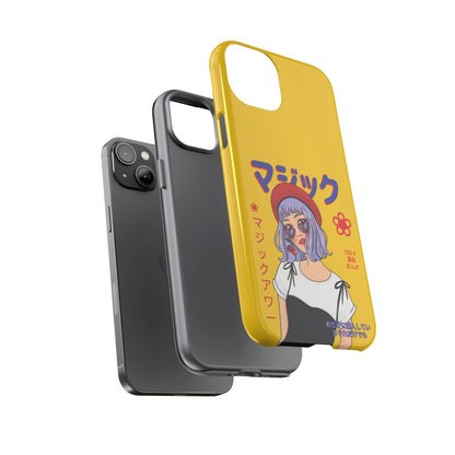 "Anime Cool Girl" Yellow Phone Cases – Bold, Stylish & Made for Any Phone! 💛✨ Pick Your Perfect Fit! -  iPhone, Samsung Galaxy, and Google Pixel