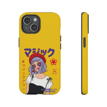 "Anime Cool Girl" Yellow Phone Cases – Bold, Stylish & Made for Any Phone! 💛✨ Pick Your Perfect Fit! -  iPhone, Samsung Galaxy, and Google Pixel