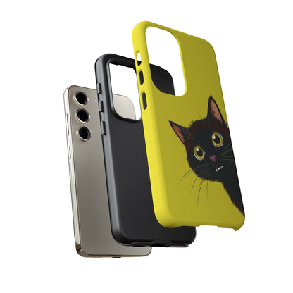 'Cute Cat' Yellow Phone Case