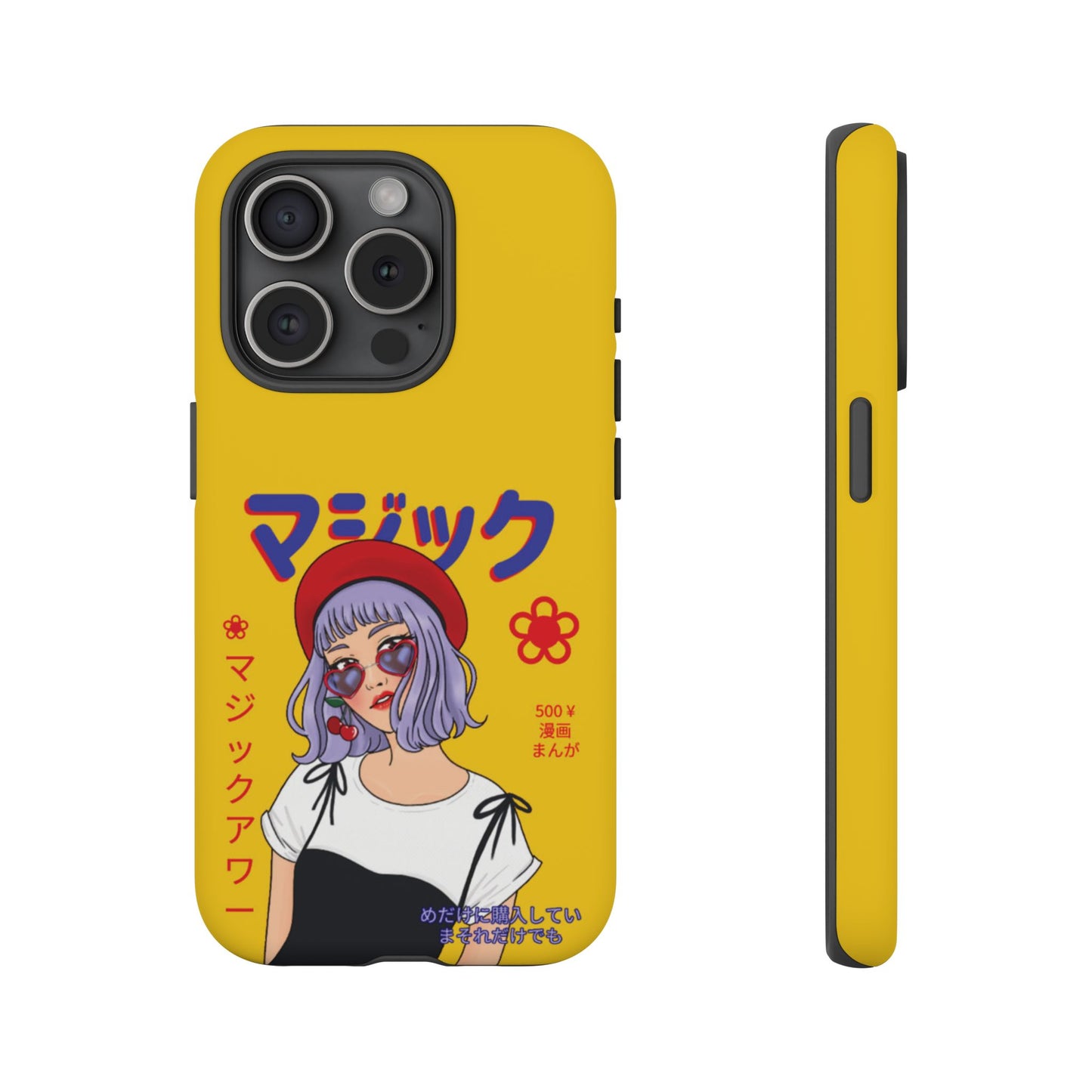 "Anime Cool Girl" Yellow Phone Cases – Bold, Stylish & Made for Any Phone! 💛✨ Pick Your Perfect Fit! -  iPhone, Samsung Galaxy, and Google Pixel