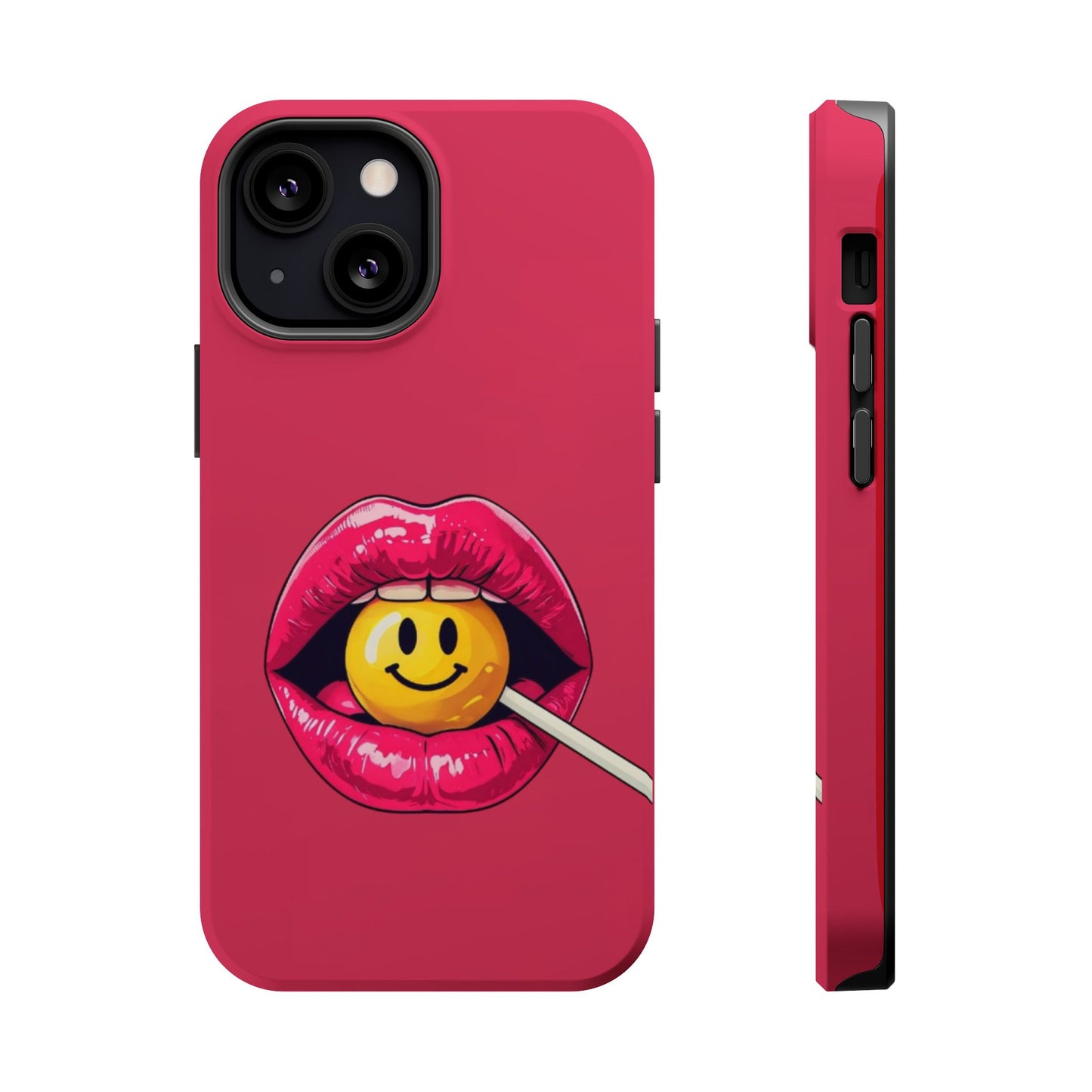 Lips & A Smiley Face Lollipop Magnetic Phone Case