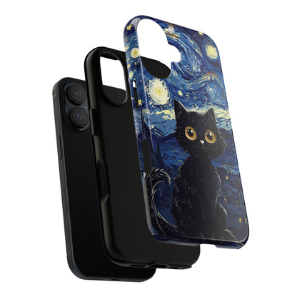 Cat under the stars, cute phone cases, Extra durable, Tough Cases, Pick your size