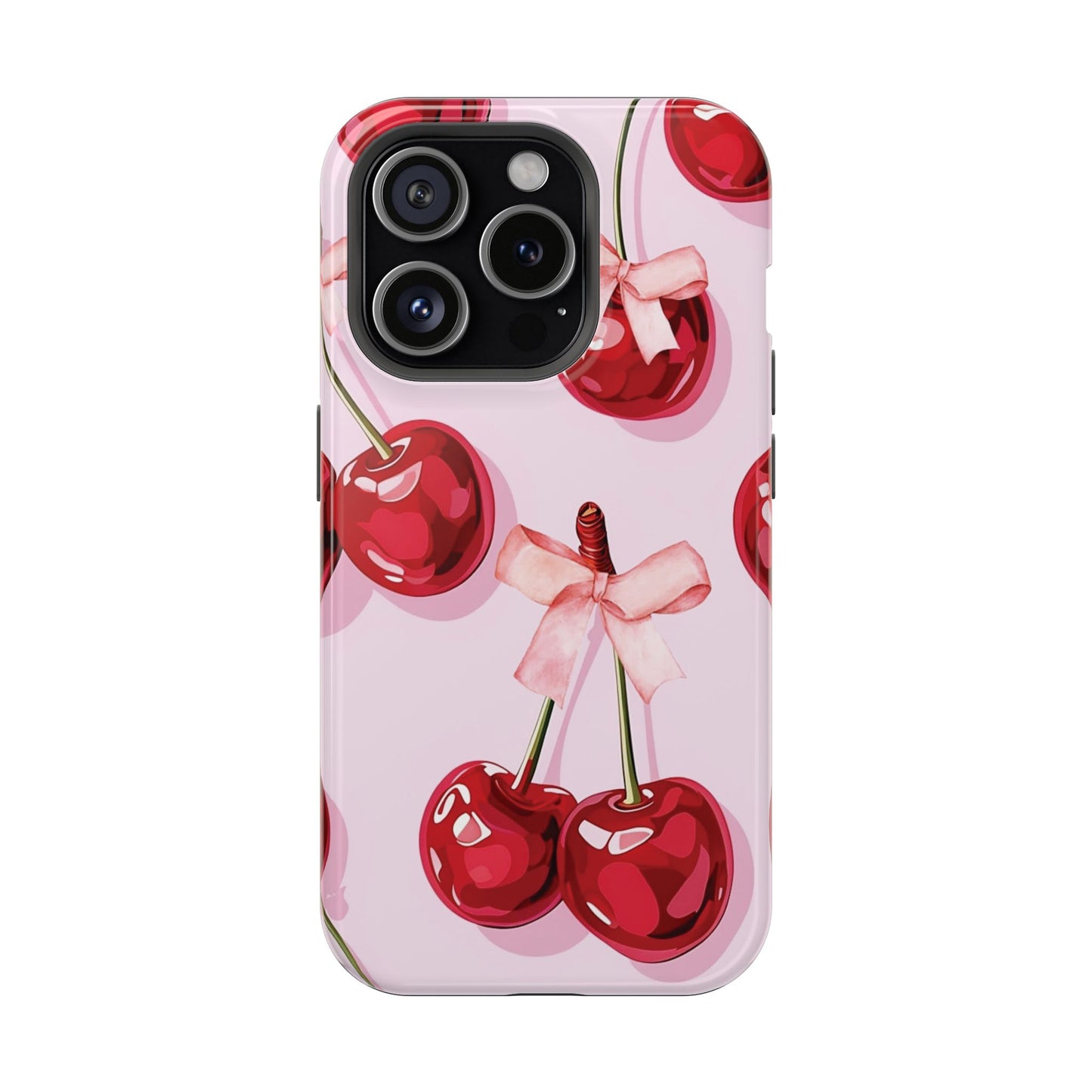 Cherry Ribbon Magnetic iPhone Caes - Durable, flexible, impact-resistant