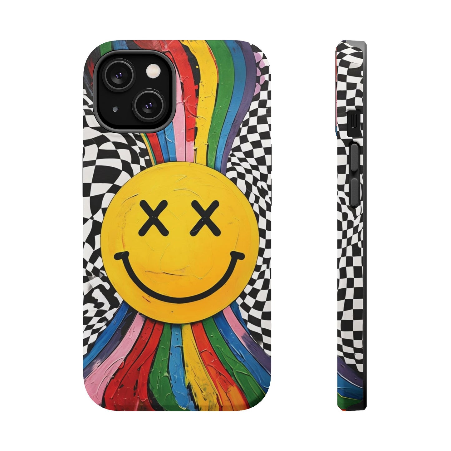 Colorful Smiley Face Magnetic Tough Case - Fun & Durable Phone Protection for iPhones