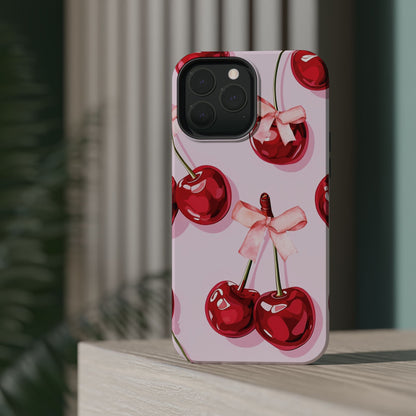 Cherry Ribbon Magnetic iPhone Caes - Durable, flexible, impact-resistant