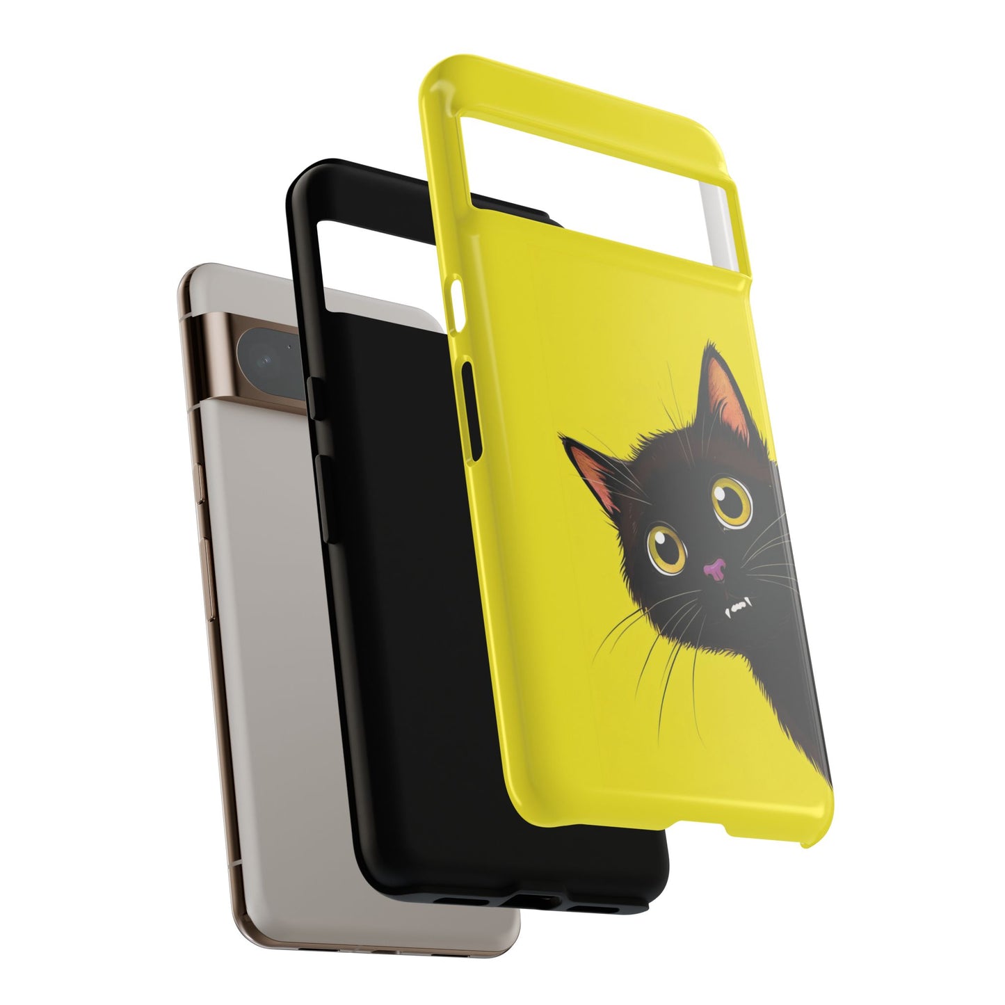 'Cute Cat' Yellow Phone Case