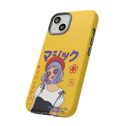 "Anime Cool Girl" Yellow Phone Cases – Bold, Stylish & Made for Any Phone! 💛✨ Pick Your Perfect Fit! -  iPhone, Samsung Galaxy, and Google Pixel