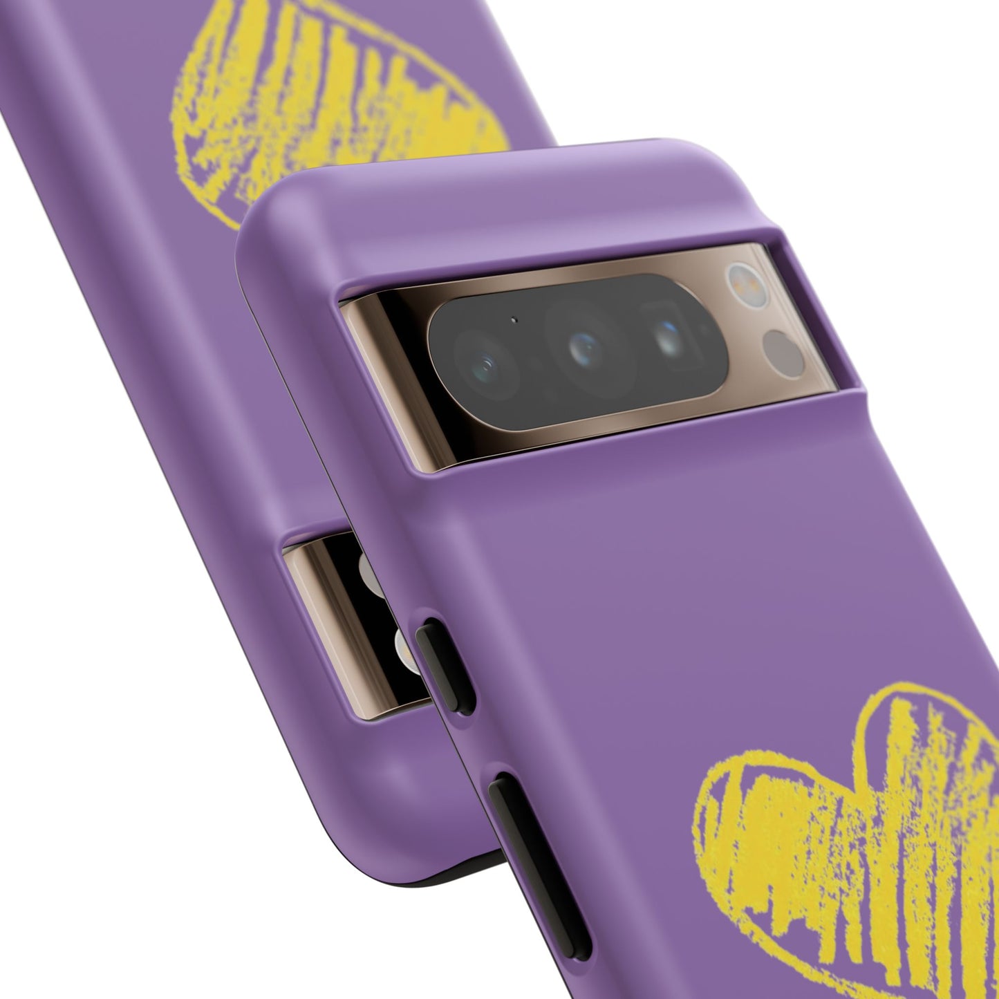 Yellow Heart, Purple Phone Case