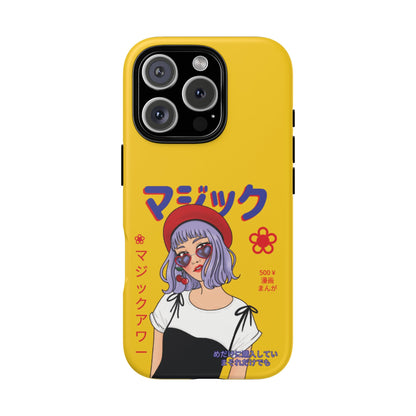 "Anime Cool Girl" Yellow Phone Cases – Bold, Stylish & Made for Any Phone! 💛✨ Pick Your Perfect Fit! -  iPhone, Samsung Galaxy, and Google Pixel