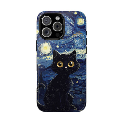 Cat under the stars, cute phone cases, Extra durable, Tough Cases, Pick your size