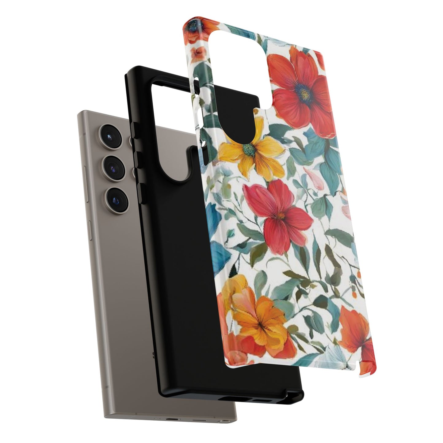 Floral Phone Cases for  iPhone, Samsung Galaxy, and Google Pixel devices - Double layers for extra durability and protection