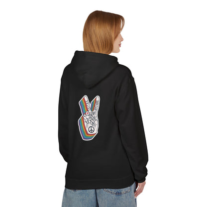 Peace and Love - Cozy Fleece Hoodie - Back design