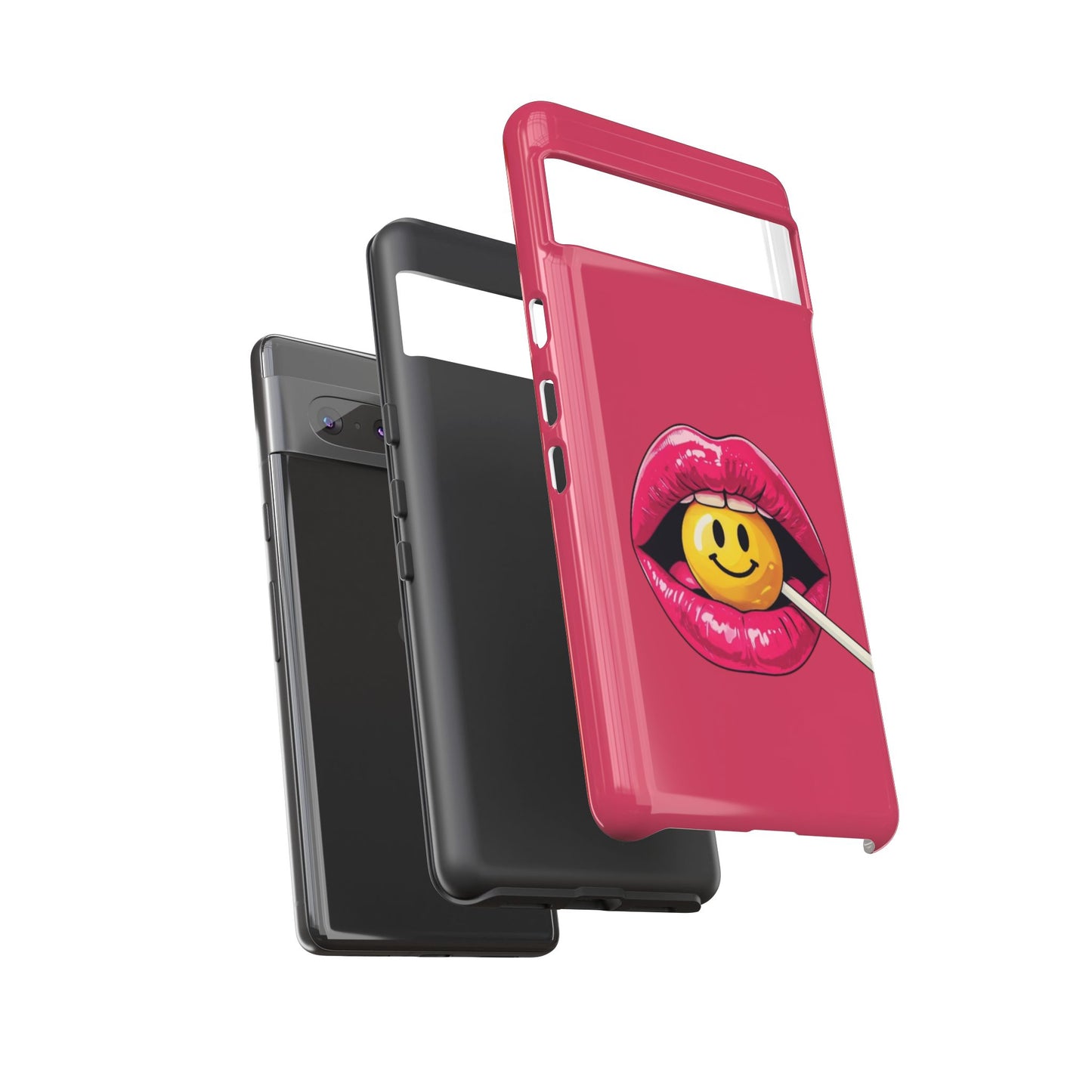 Lips & A Smiley Face Lollipop Phone Case