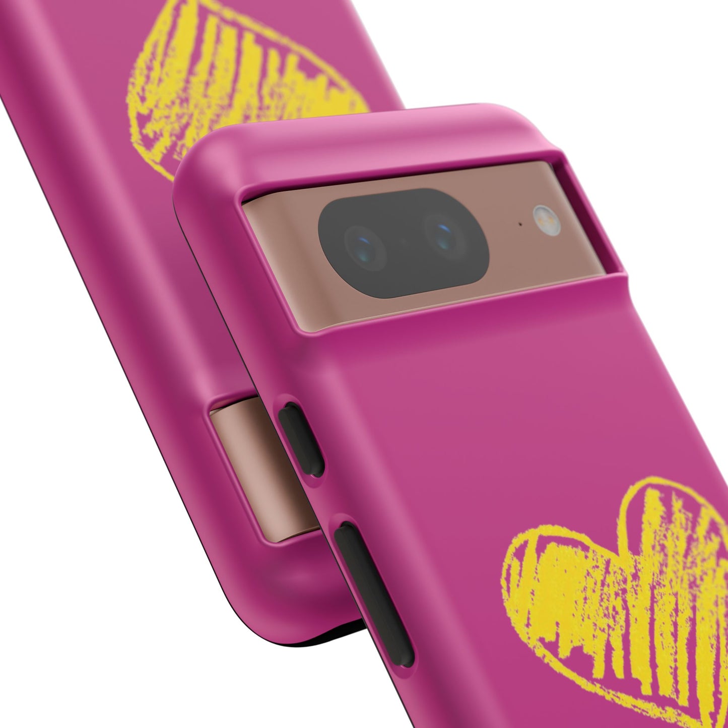 Yellow Heart, Pink Phone Case