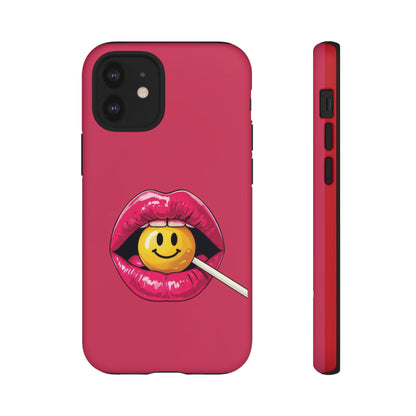 Lips & A Smiley Face Lollipop Phone Case