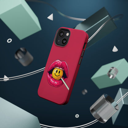 Lips & A Smiley Face Lollipop Magnetic Phone Case