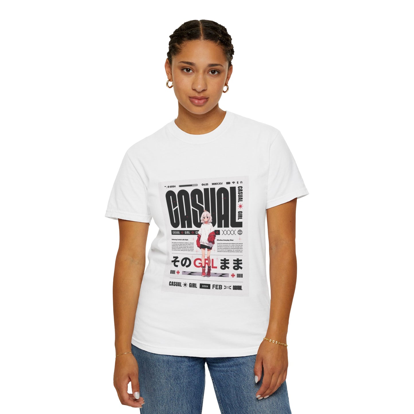 "Casual Girl", Women's and Men's Anime T-shirt