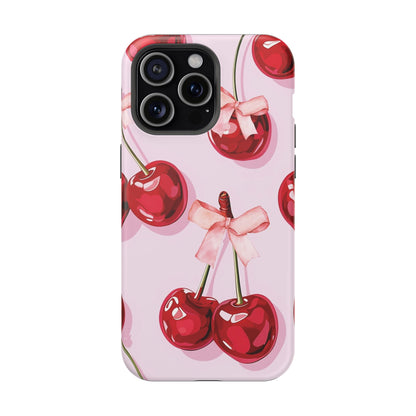 Cherry Ribbon Magnetic iPhone Caes - Durable, flexible, impact-resistant