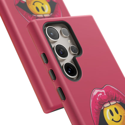 Lips & A Smiley Face Lollipop Phone Case