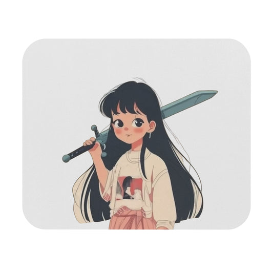 'Cutie With A Sword' Mouse Pad (Rectangle) - Smooth sliding and stain resistant