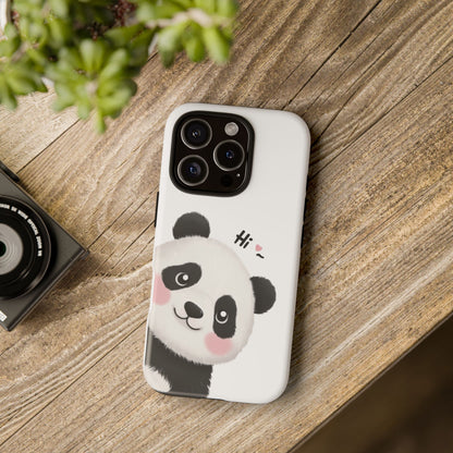 "Hi Cute Panda" Phone Case for iPhone, Samsung Galaxy, and Google Pixel devices