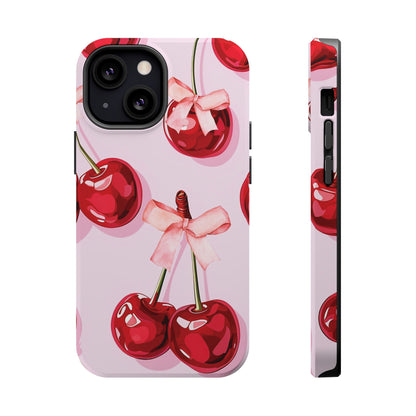 Cherry Ribbon Magnetic iPhone Caes - Durable, flexible, impact-resistant