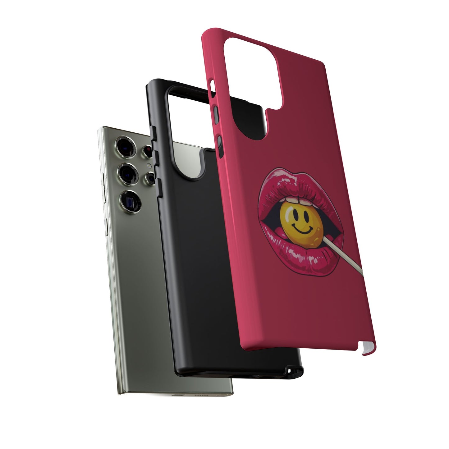 Lips & A Smiley Face Lollipop Phone Case