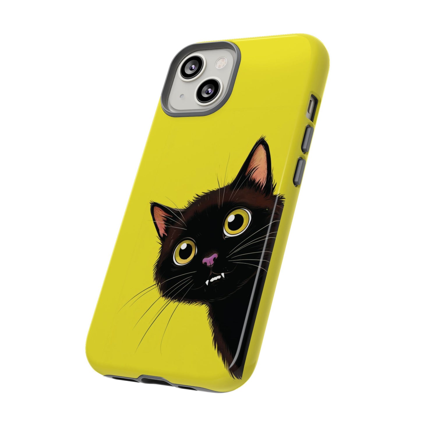 'Cute Cat' Yellow Phone Case