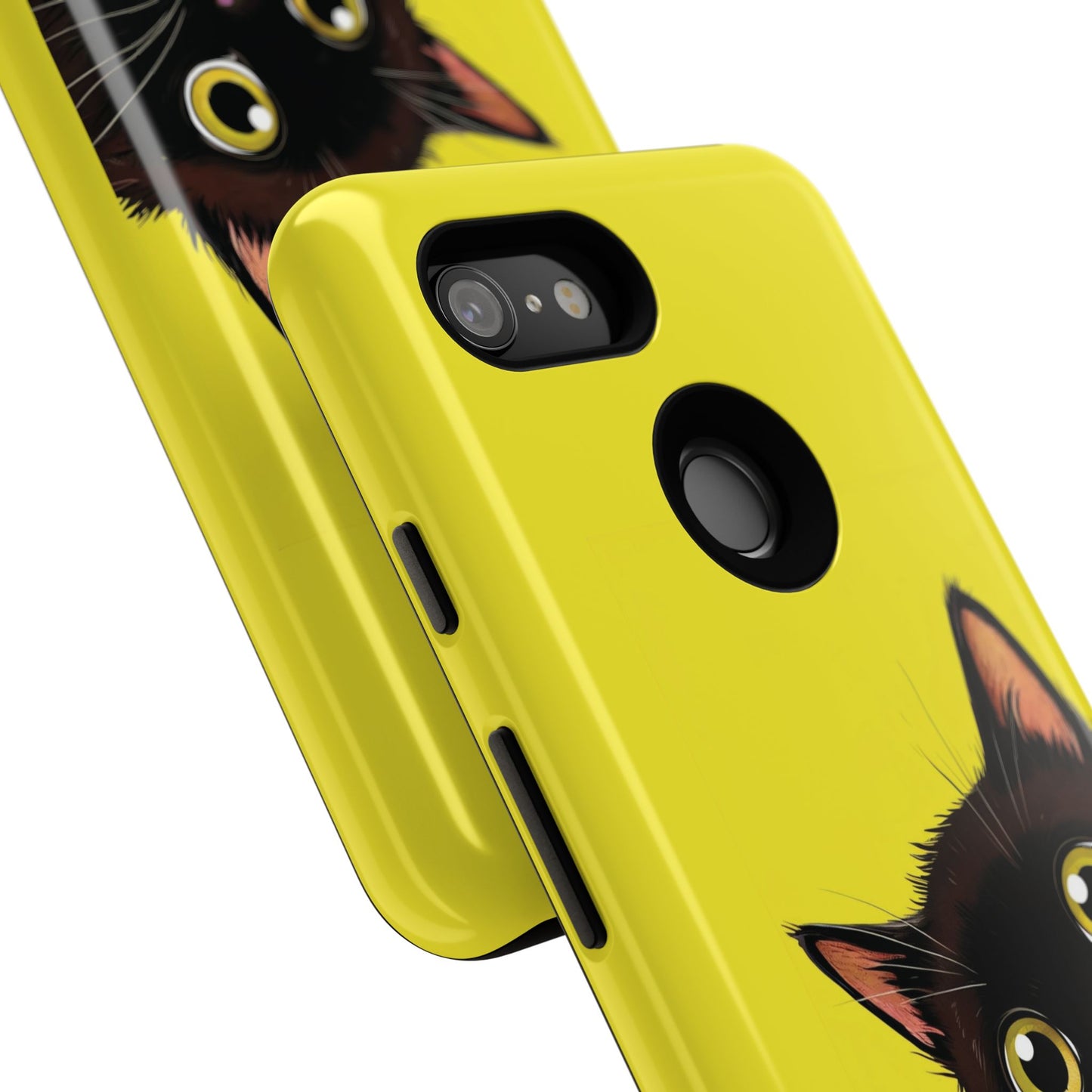 'Cute Cat' Yellow Phone Case