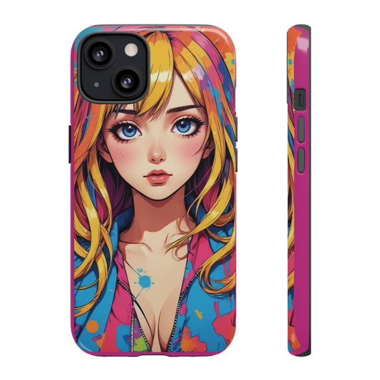 Anime Girl Splash Art Phone Case for iPhone and Google Pixel