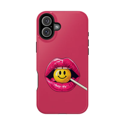 Lips & A Smiley Face Lollipop Magnetic Phone Case