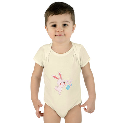 "Bunny Bubble", Infant Baby and Kid's Rib Bodysuit