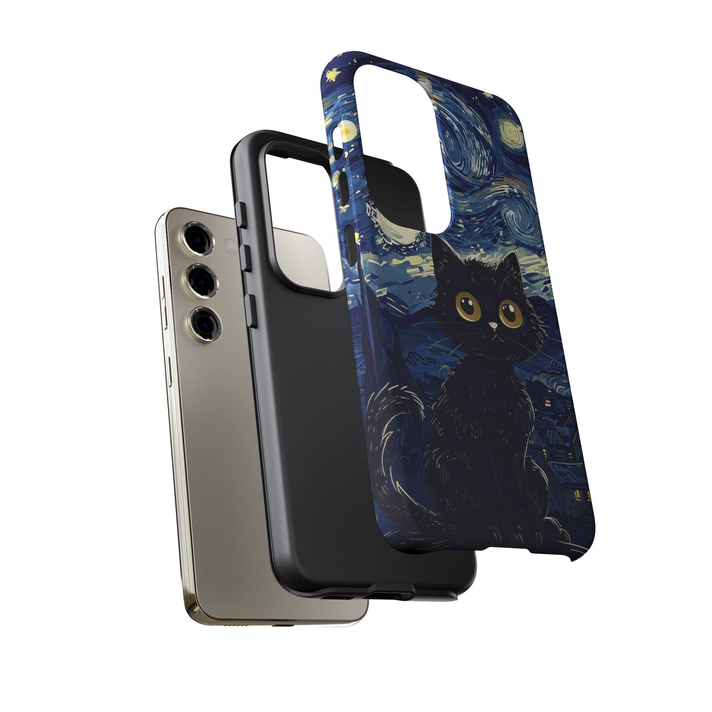 Cat under the stars, cute phone cases, Extra durable, Tough Cases, Pick your size