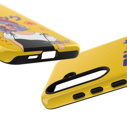 "Anime Cool Girl" Yellow Phone Cases – Bold, Stylish & Made for Any Phone! 💛✨ Pick Your Perfect Fit! -  iPhone, Samsung Galaxy, and Google Pixel