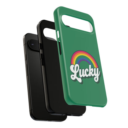 Lucky Rainbow Tough Phone Cases, iPhone, Samsung Galaxy, Google Pixel, Choose any phone model