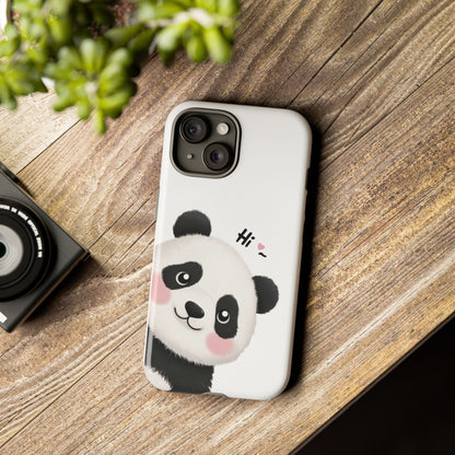 "Hi Cute Panda" Phone Case for iPhone, Samsung Galaxy, and Google Pixel devices