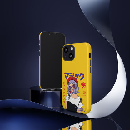 "Anime Cool Girl" Yellow Phone Cases – Bold, Stylish & Made for Any Phone! 💛✨ Pick Your Perfect Fit! -  iPhone, Samsung Galaxy, and Google Pixel