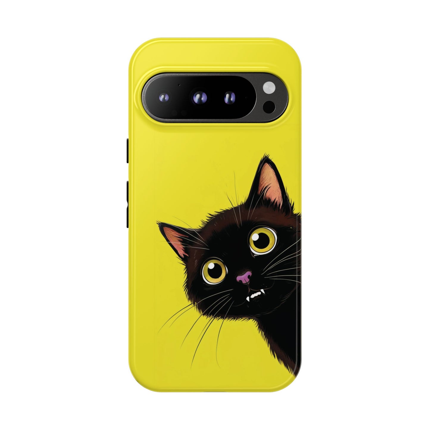 'Cute Cat' Yellow Phone Case