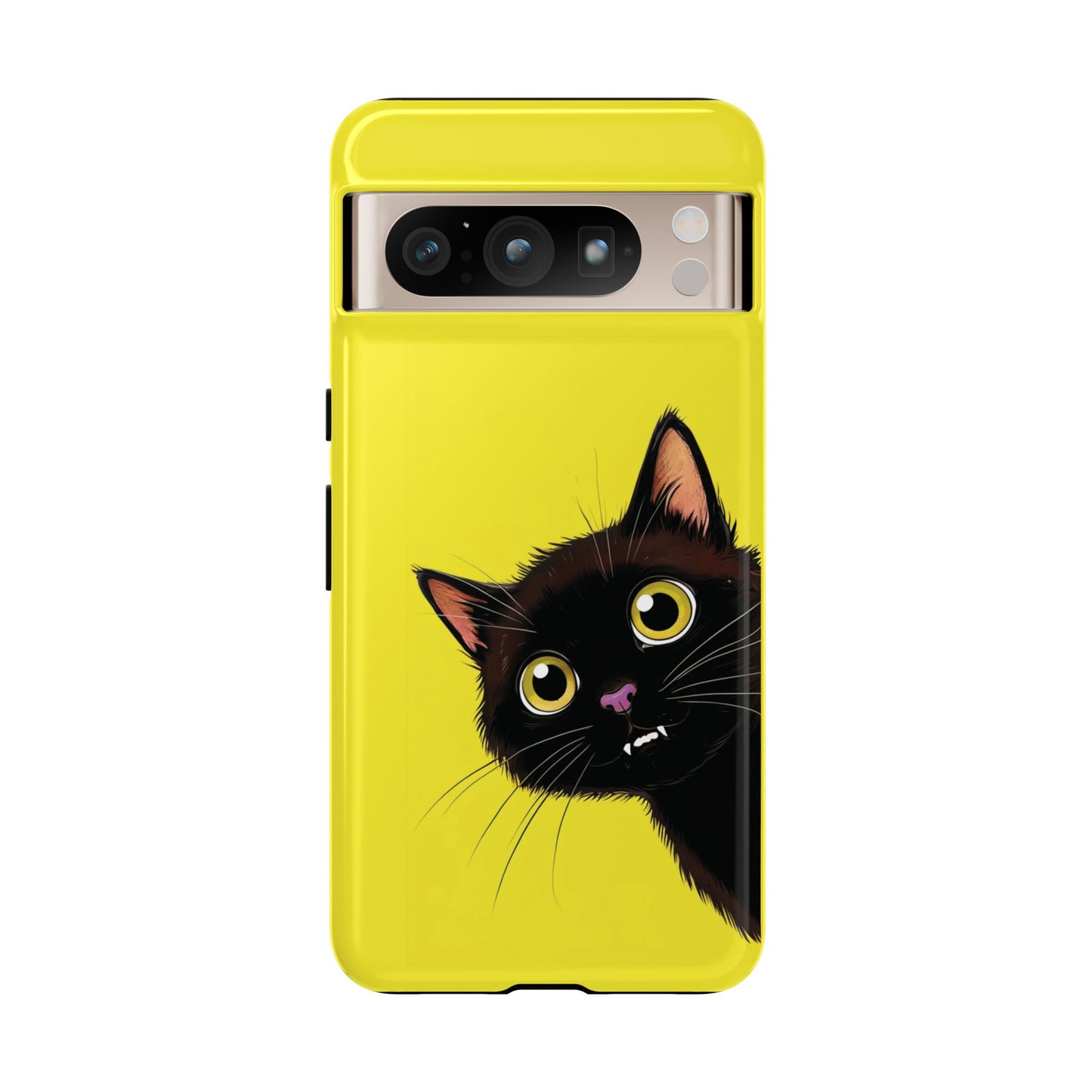 'Cute Cat' Yellow Phone Case