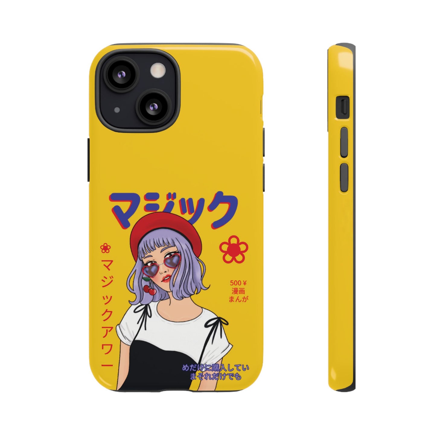 "Anime Cool Girl" Yellow Phone Cases – Bold, Stylish & Made for Any Phone! 💛✨ Pick Your Perfect Fit! -  iPhone, Samsung Galaxy, and Google Pixel