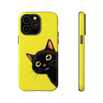 'Cute Cat' Yellow Phone Case