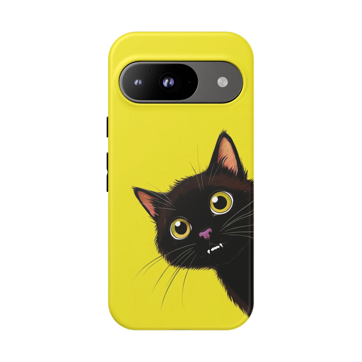 'Cute Cat' Yellow Phone Case