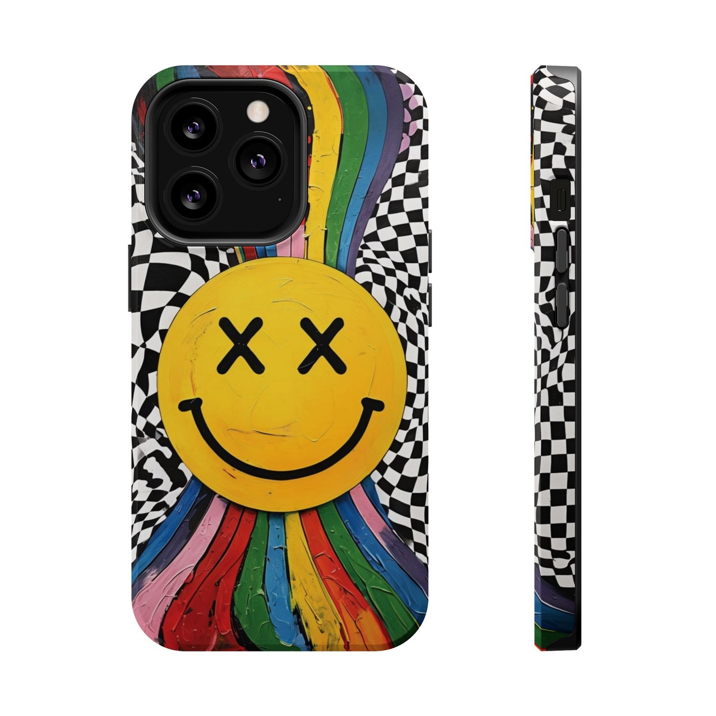 Colorful Smiley Face Magnetic Tough Case - Fun & Durable Phone Protection for iPhones