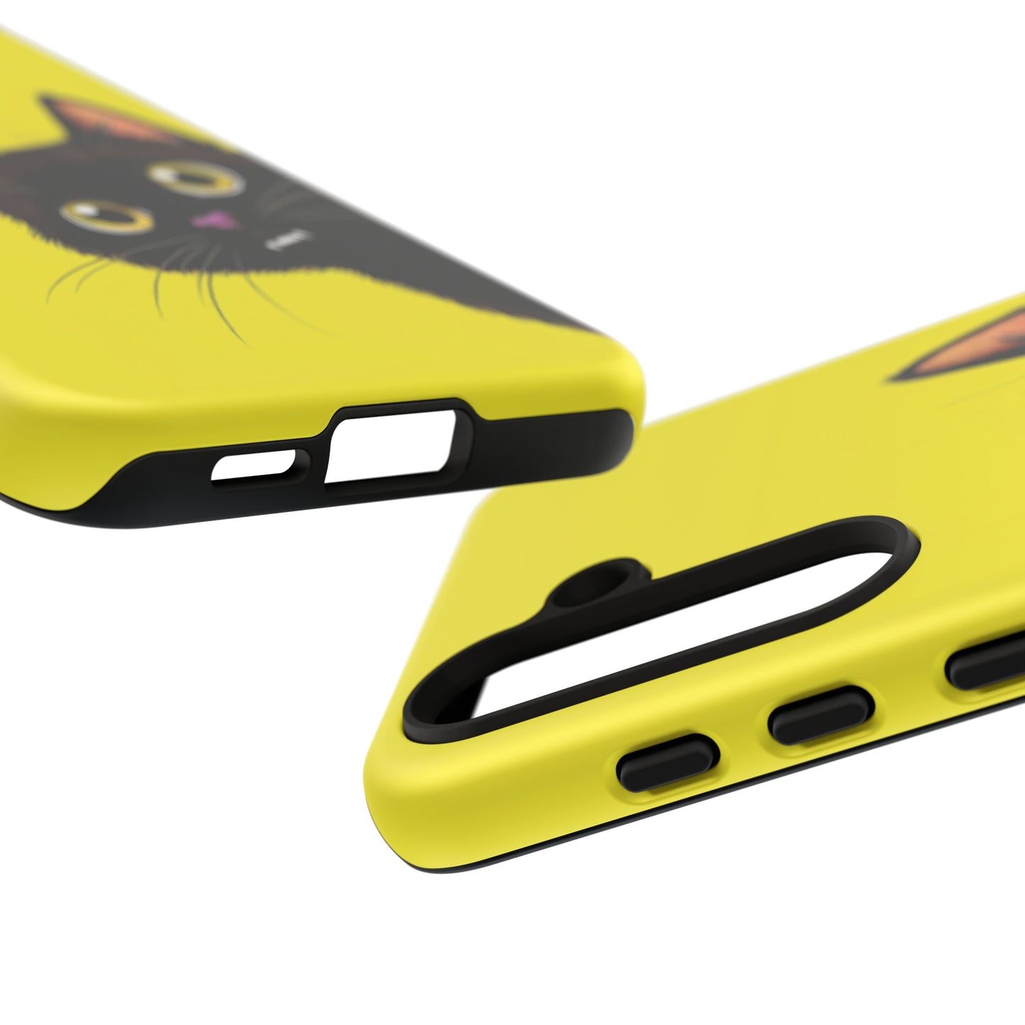 'Cute Cat' Yellow Phone Case