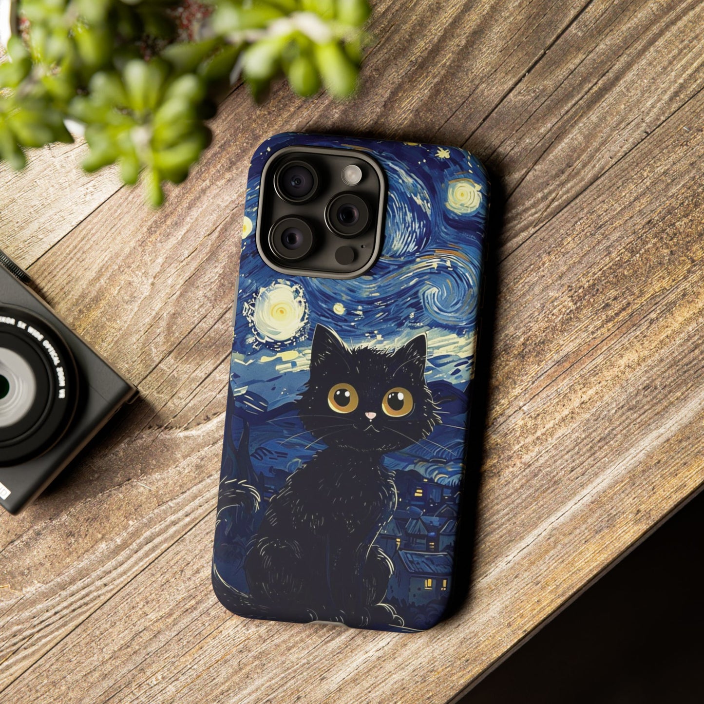 Cat under the stars, cute phone cases, Extra durable, Tough Cases, Pick your size