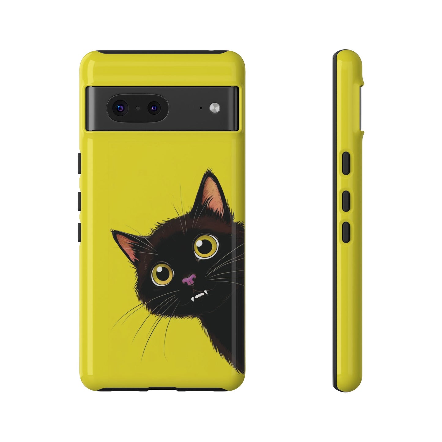 'Cute Cat' Yellow Phone Case