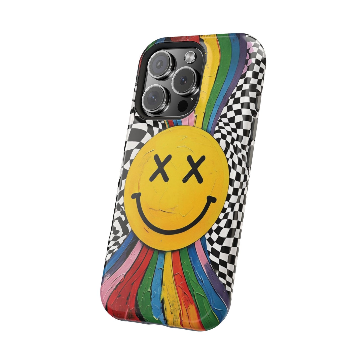 Colorful Smiley Face Magnetic Tough Case - Fun & Durable Phone Protection for iPhones