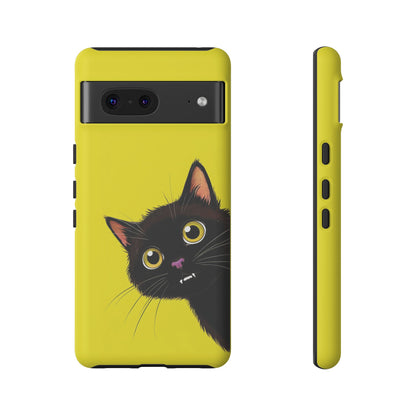 'Cute Cat' Yellow Phone Case